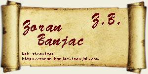 Zoran Banjac vizit kartica